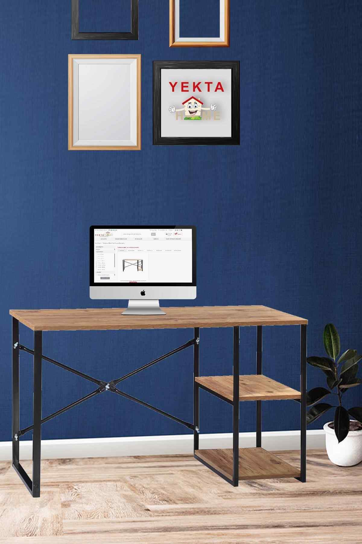 https www yektahome com beyza calisma masasi metal rafli bilgisayar masasi laptop ofis masalari 50x120 cm urun299321 html