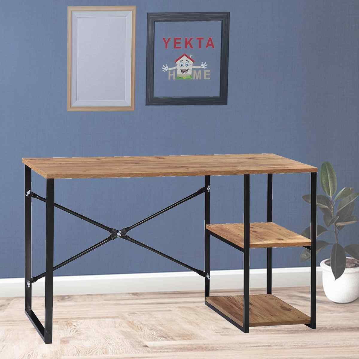 beyza calisma masasi metal rafli bilgisayar masasi laptop ofis masalari 50x120 cm