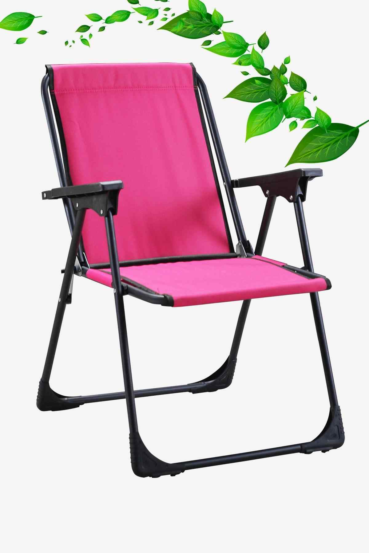 Star Katlanır Koltuk Piknik Plaj Sandalyesi Kamp Sandalyesi Pembe