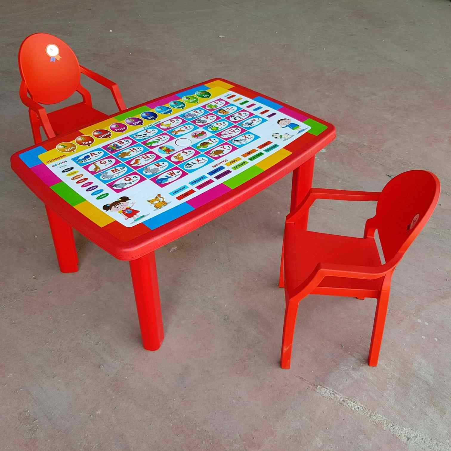 Afacan Çocuk Masa Seti Türkçe Desenli Eğitici Masa +2 Sandalye K