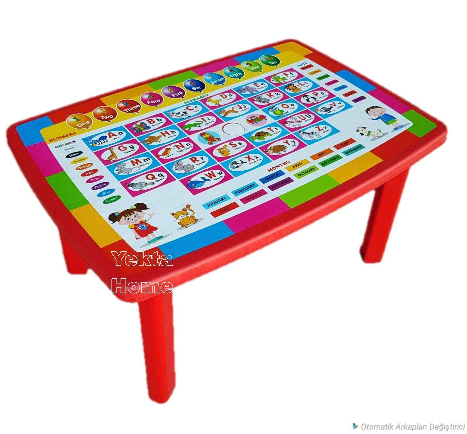 Baby Design Türkçe Eğitici Oyun Masası Çocuk Masası Okul Kreş Ana Sınıfı Masası